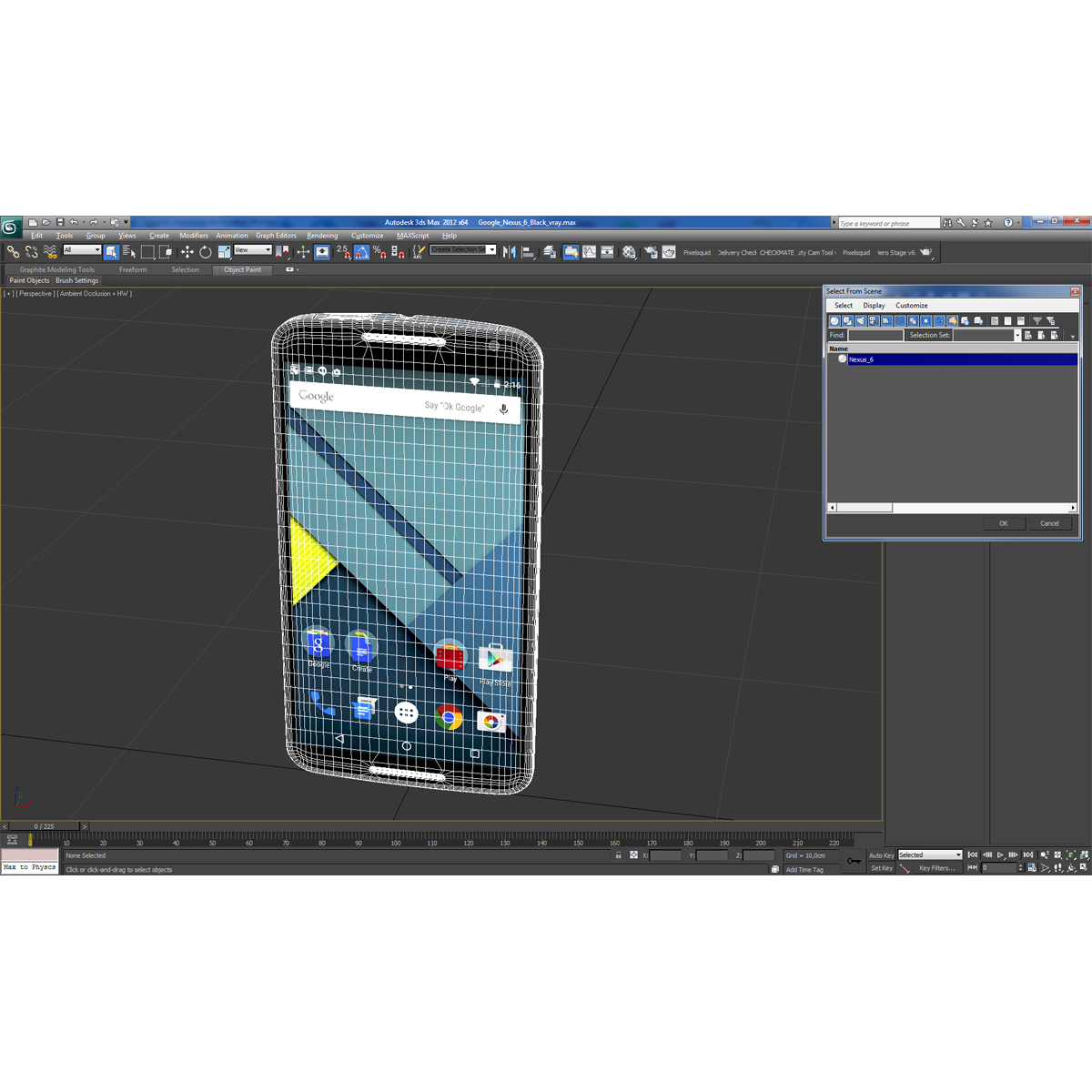 3D model Google Nexus 6 Black