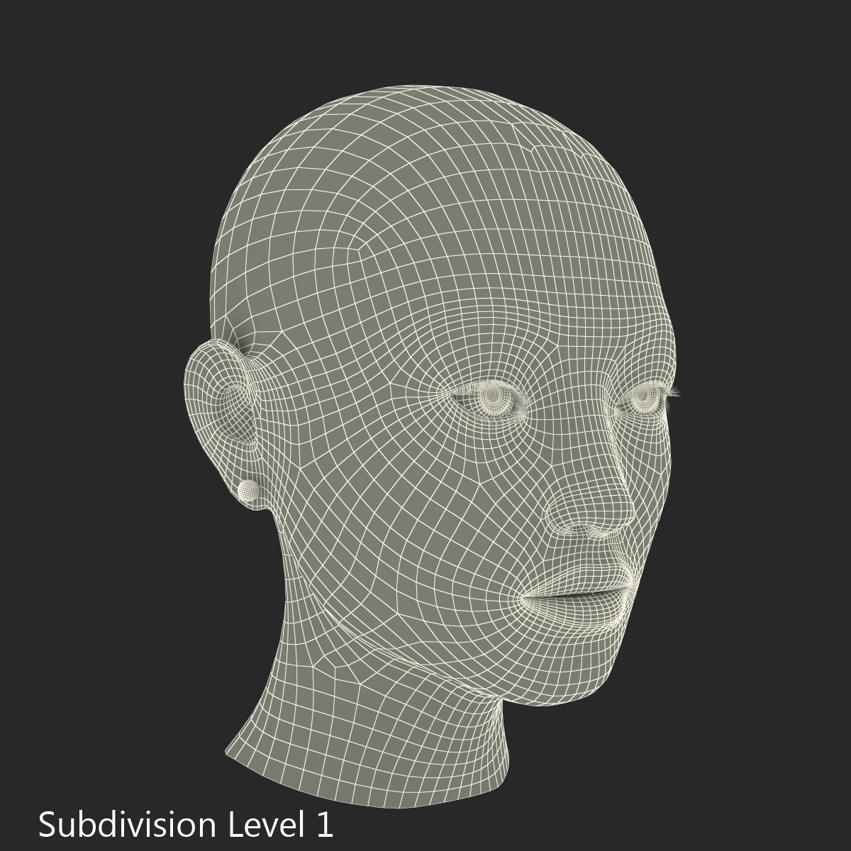 3D Asian Woman Head