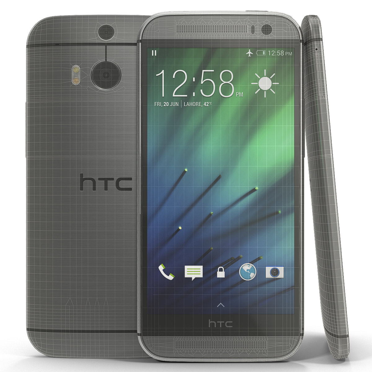 3D HTC One M8 Black