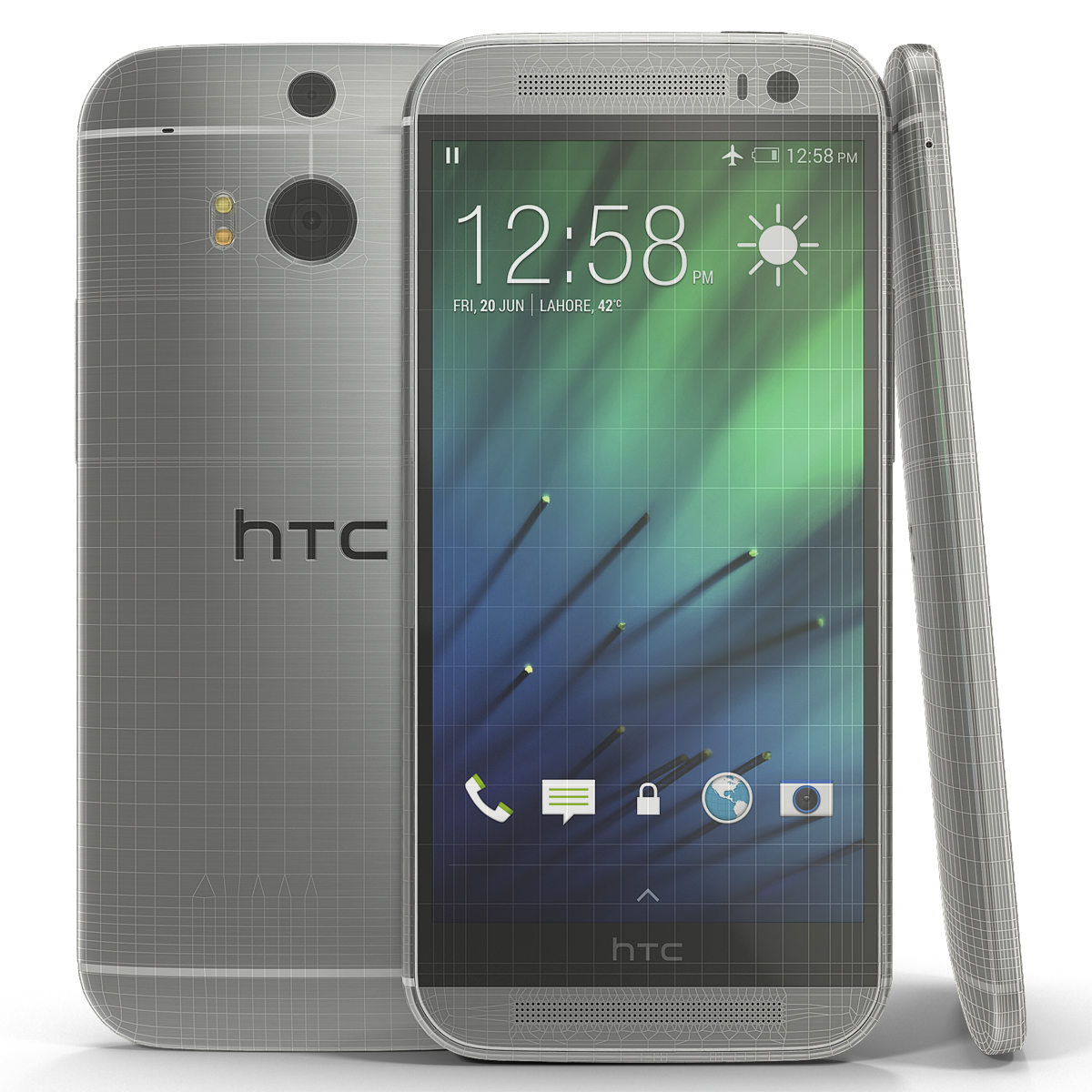 3D HTC One M8 White