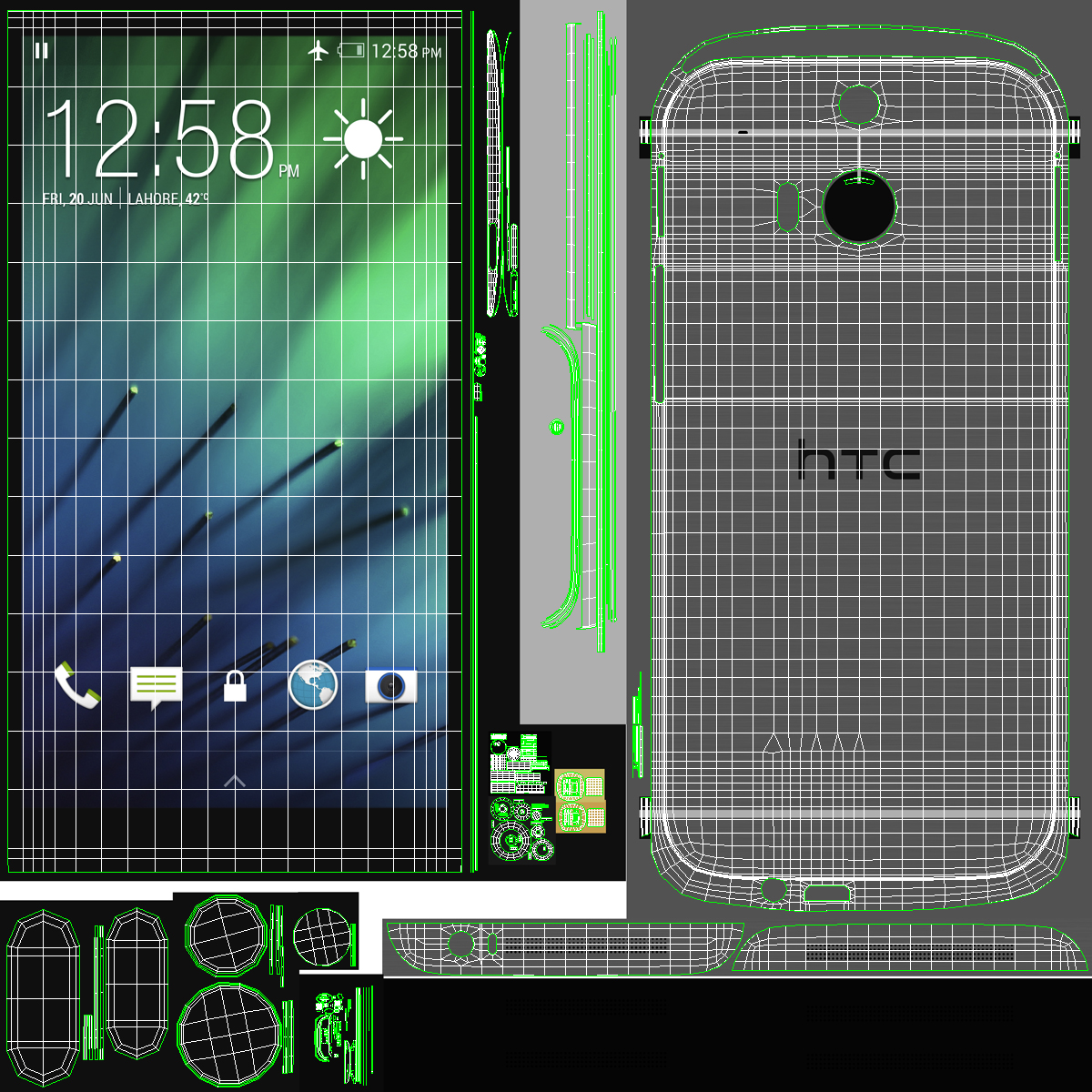 3D HTC One M8 White