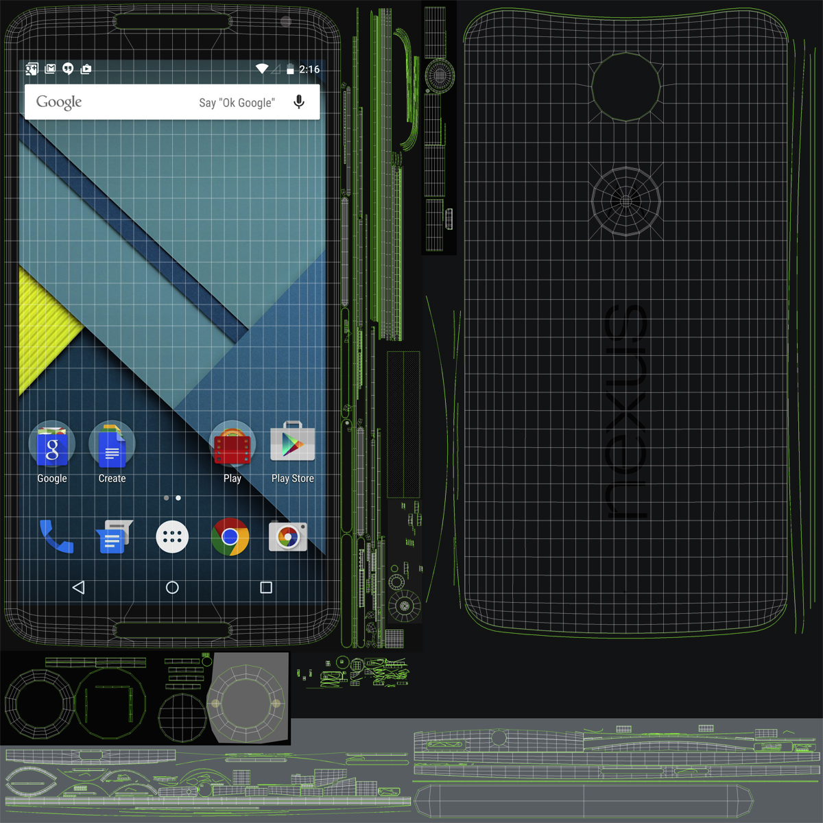 3D Google Nexus 6 Set model