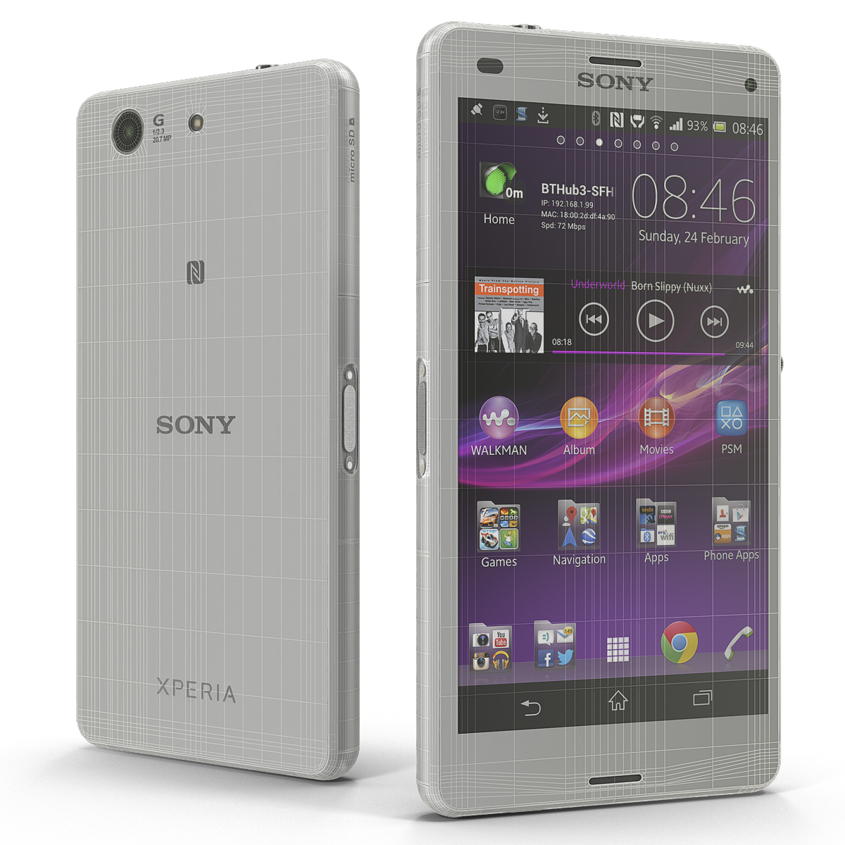 3D Sony Xperia Z3 Compact White model