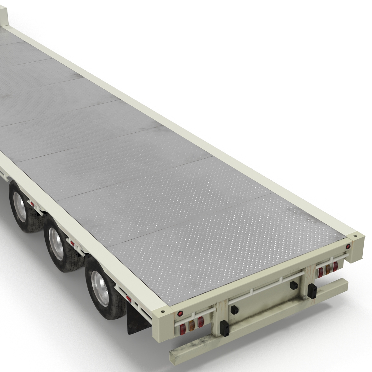 3D model Truck and Single Drop Tri Axle Trailer 2