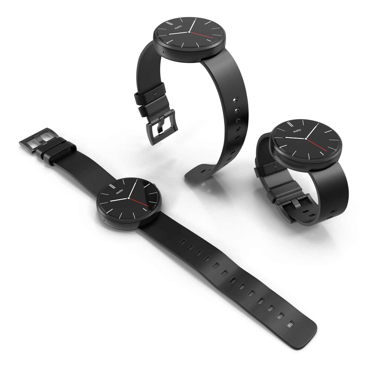 Smartwatch Moto 360 Set Black 3D model