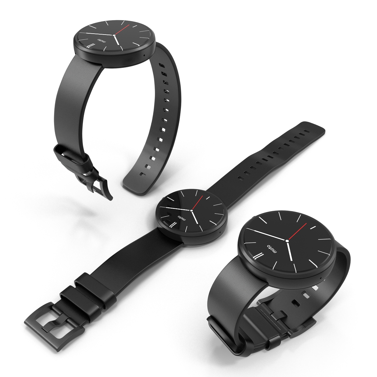 Smartwatch Moto 360 Set Black 3D model