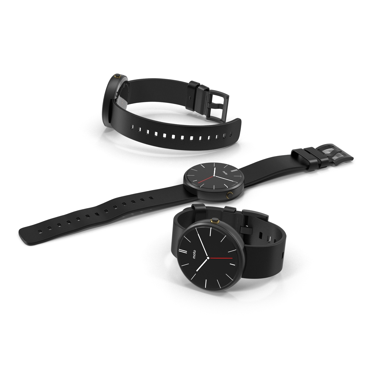 Smartwatch Moto 360 Set Black 3D model