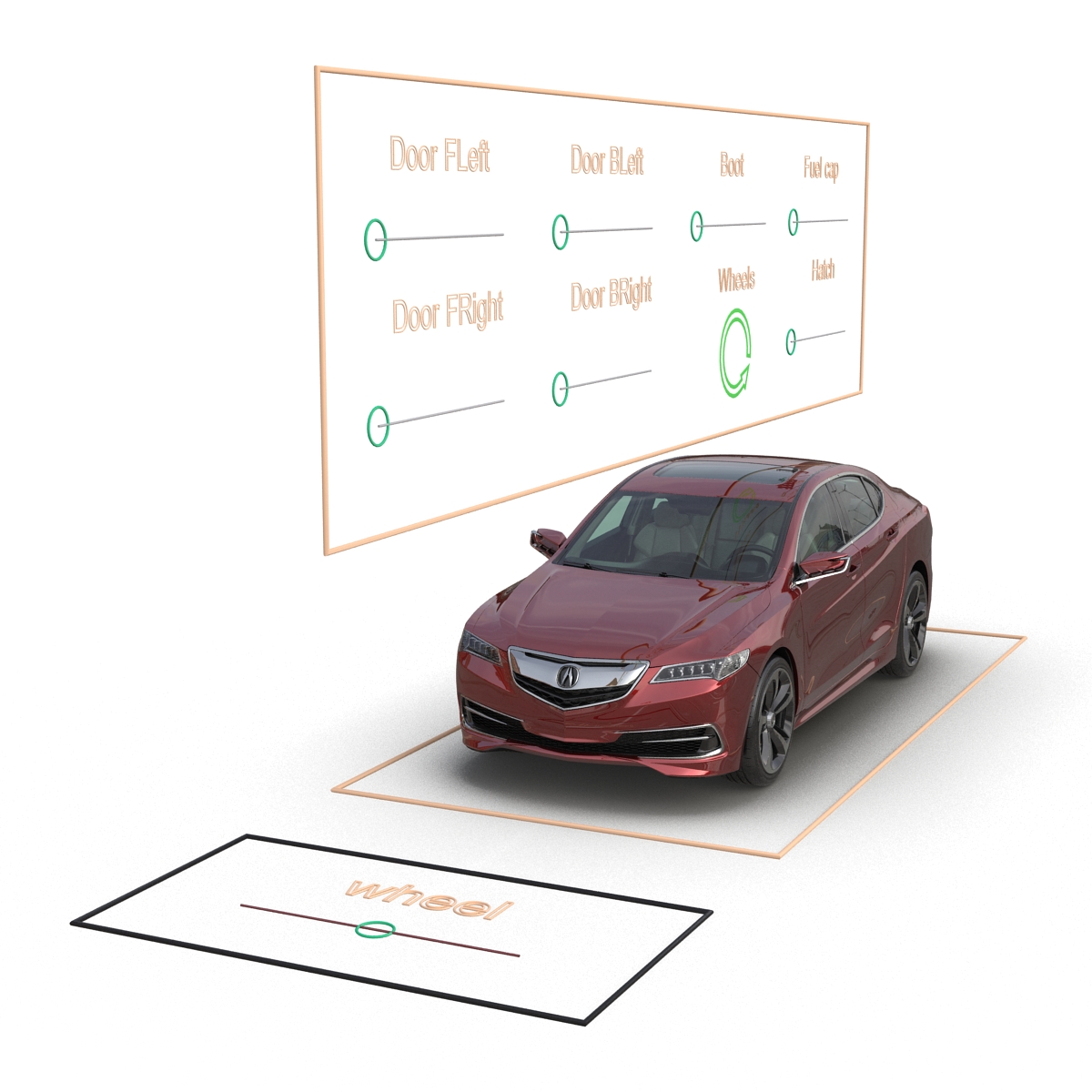 3D Acura TLX 2015 Rigged