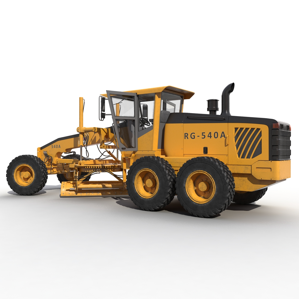 3D Road Grader Rigged model