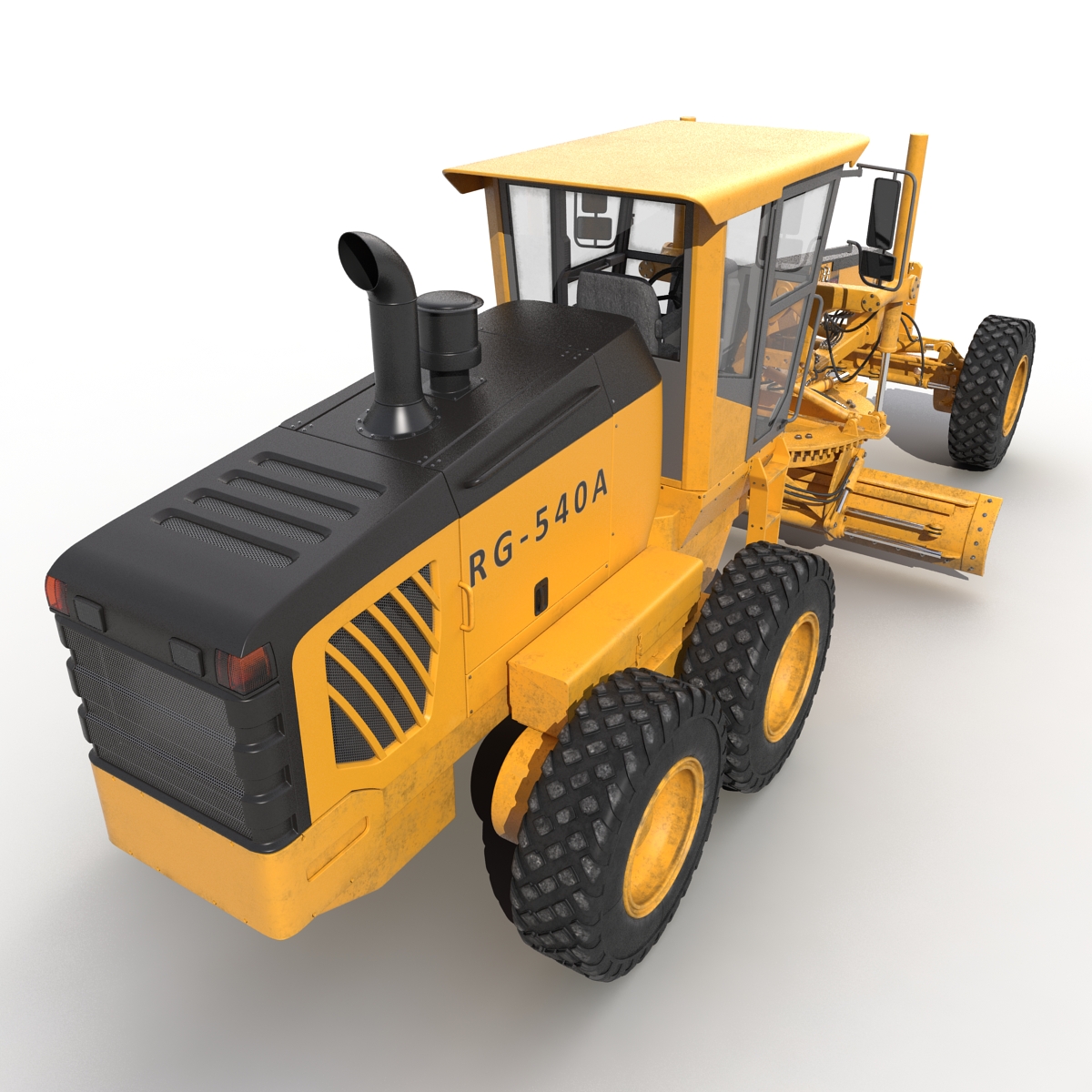 3D Road Grader Rigged model