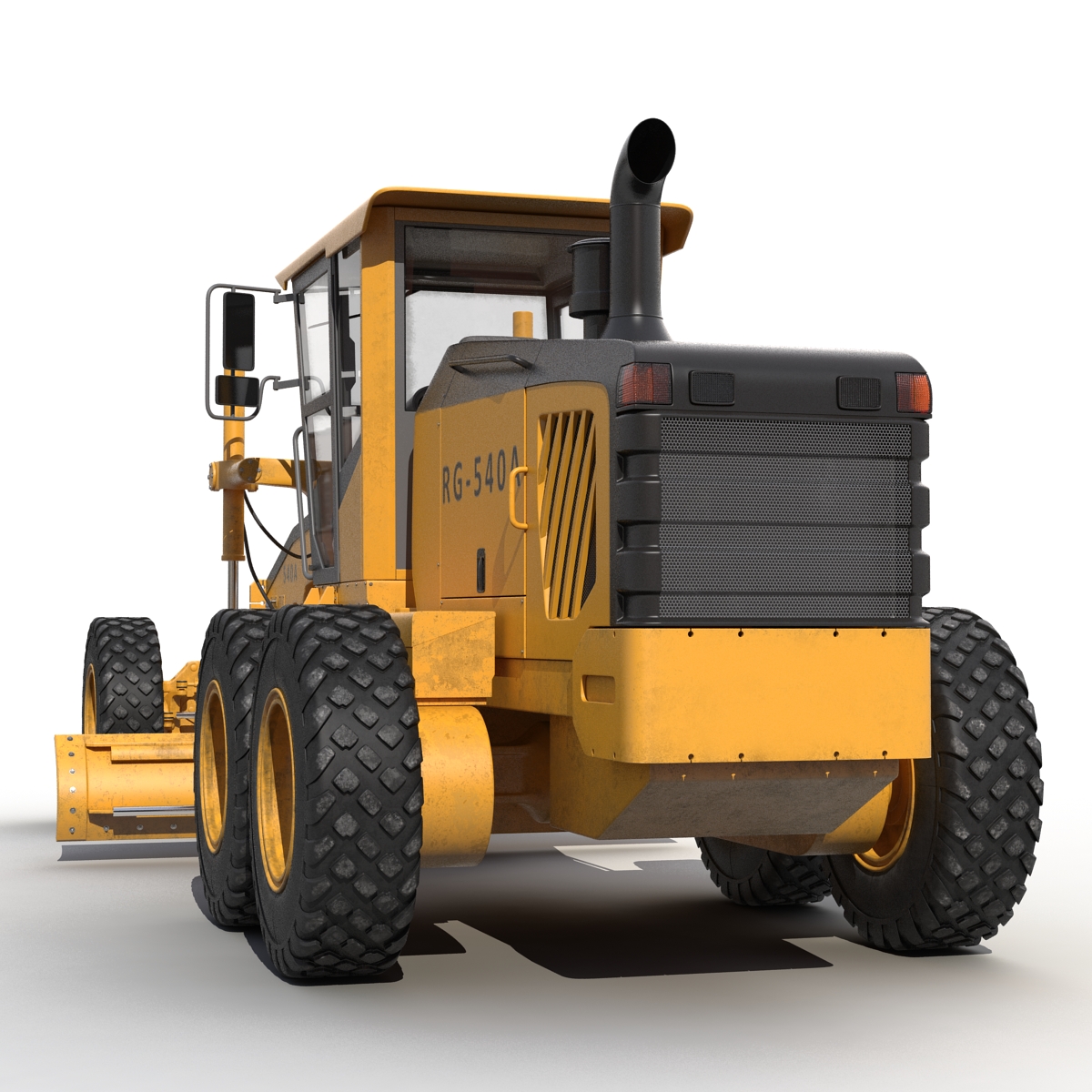 3D Road Grader Rigged model