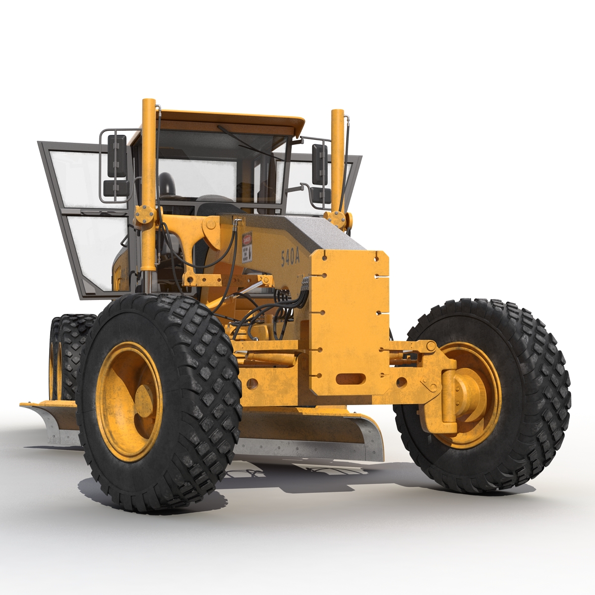 3D Road Grader Rigged model