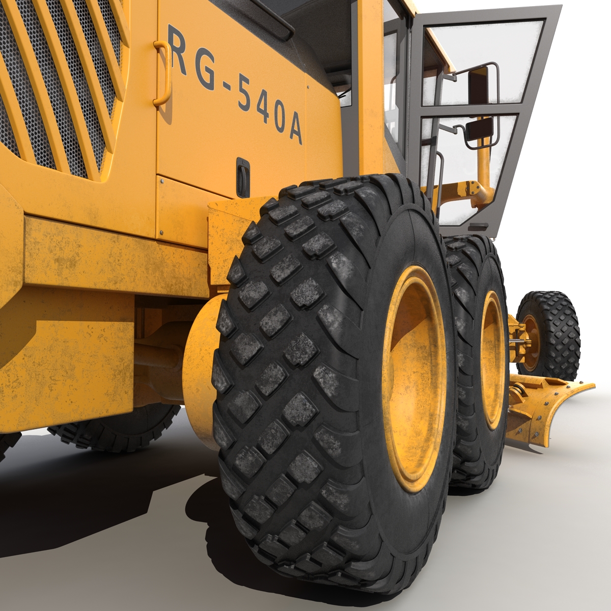 3D Road Grader Rigged model