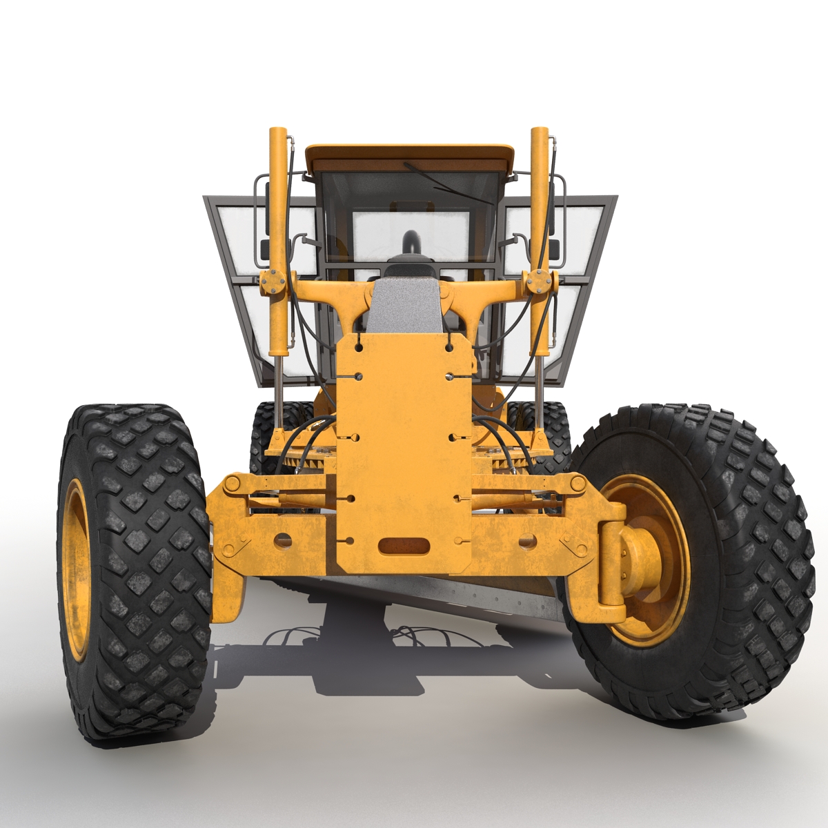 3D Road Grader Rigged model