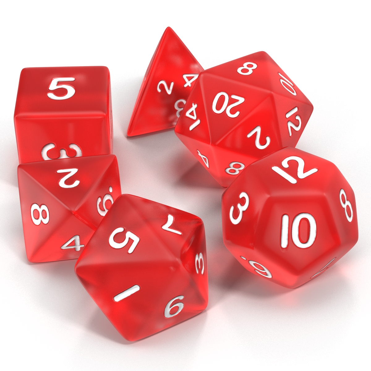 3D Polyhedral Dice Set Red model