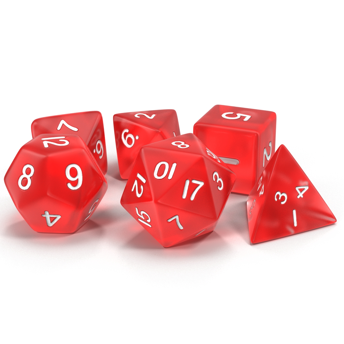 3D Polyhedral Dice Set Red model