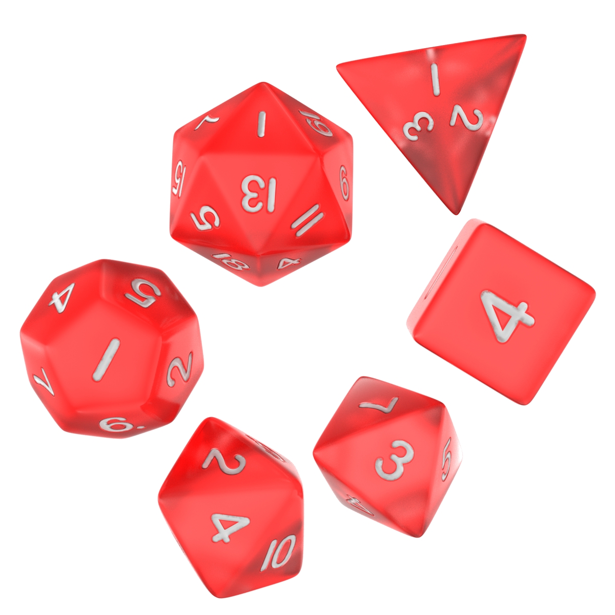 3D Polyhedral Dice Set Red model