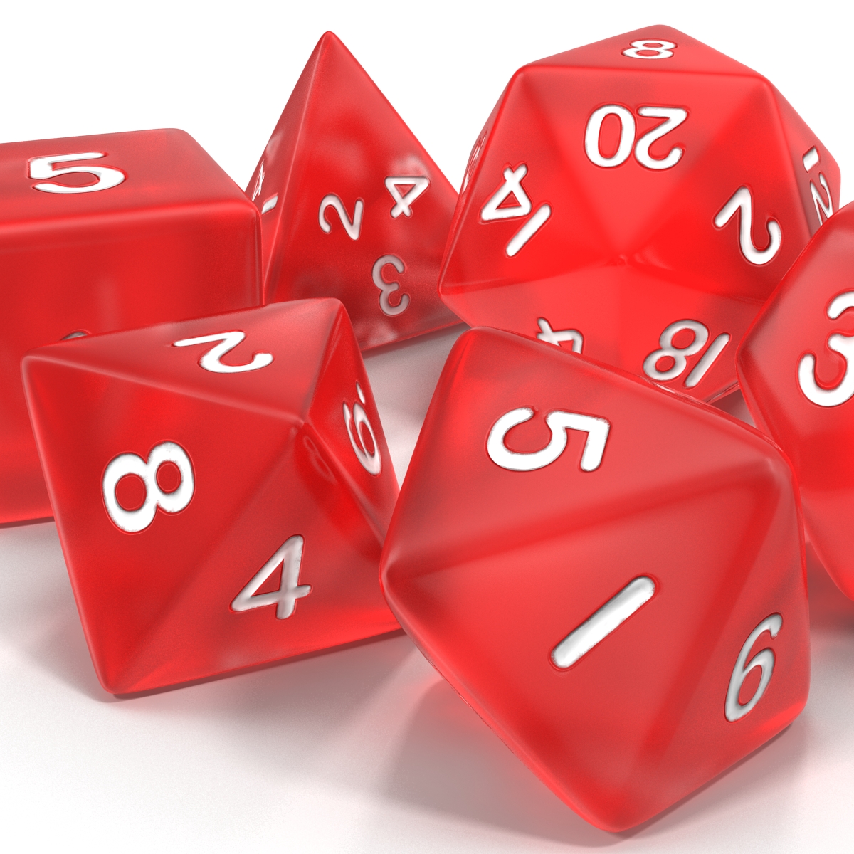 3D Polyhedral Dice Set Red model