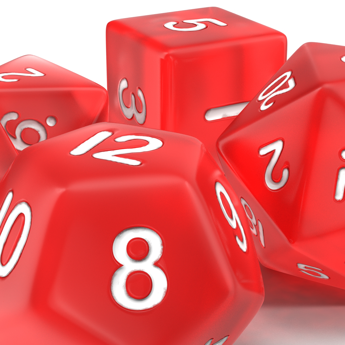 3D Polyhedral Dice Set Red model