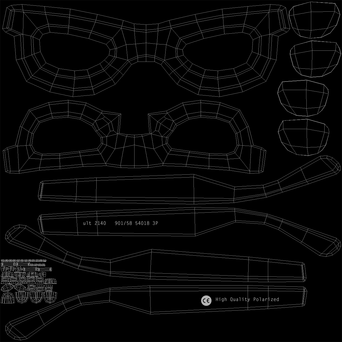 Sunglasses 2 Folded 3D model