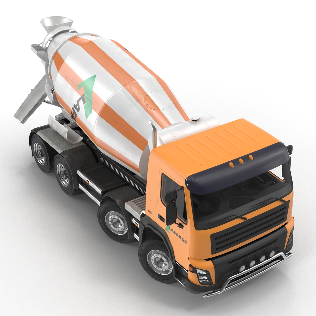 3D model Cement Mixer Vehicle Lafarge Rigged