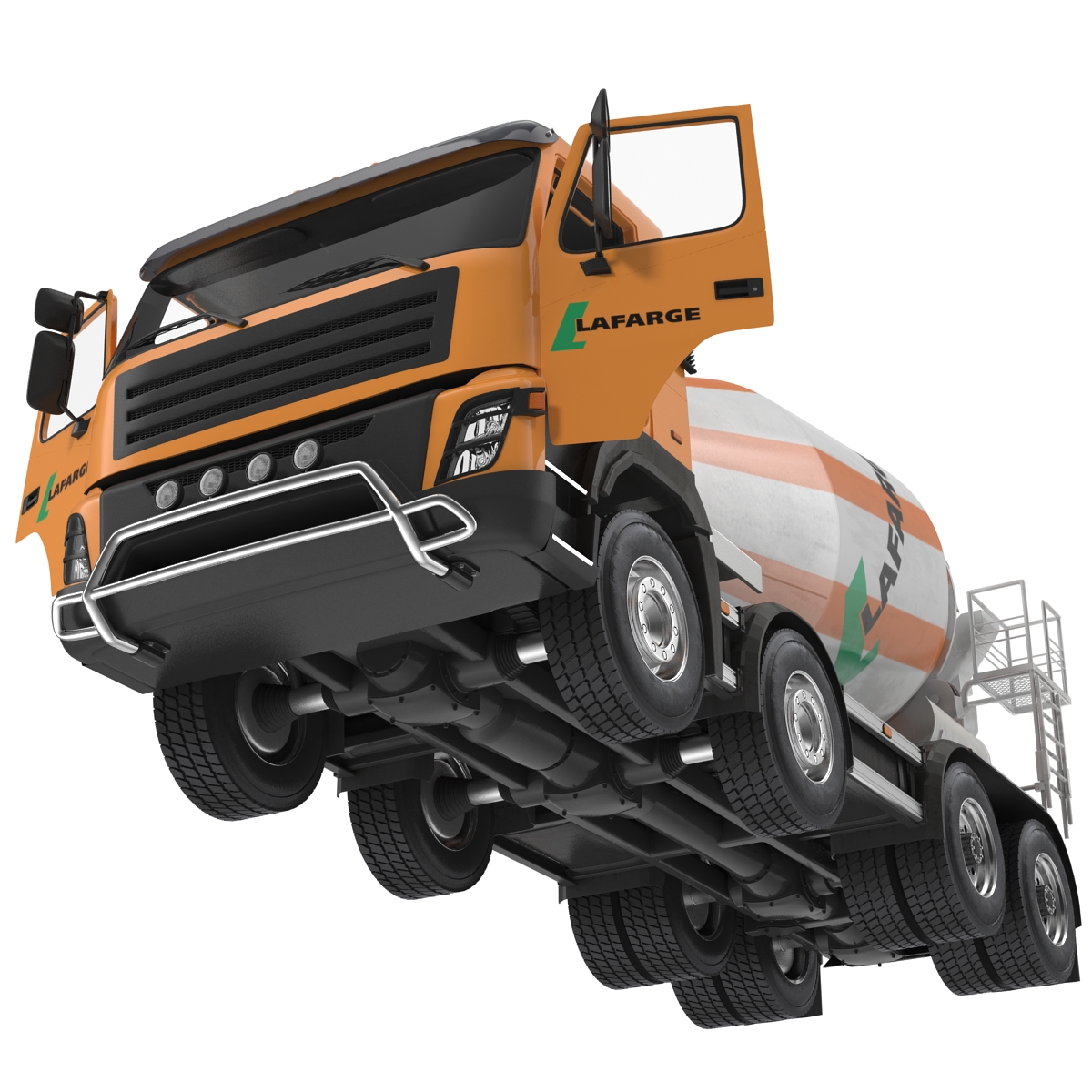 3D model Cement Mixer Vehicle Lafarge Rigged