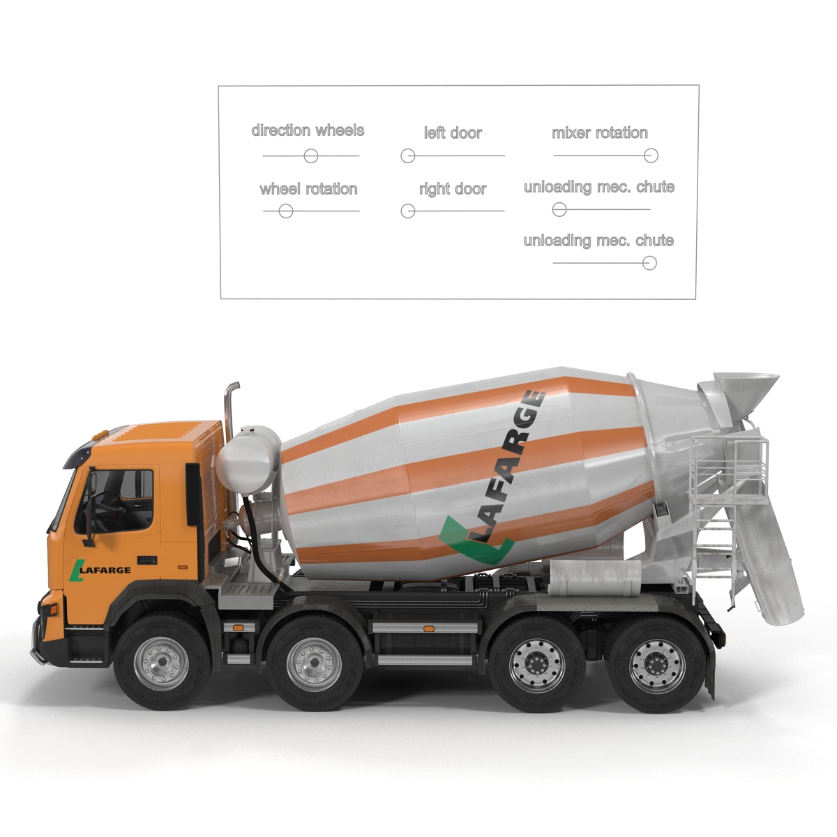 3D model Cement Mixer Vehicle Lafarge Rigged