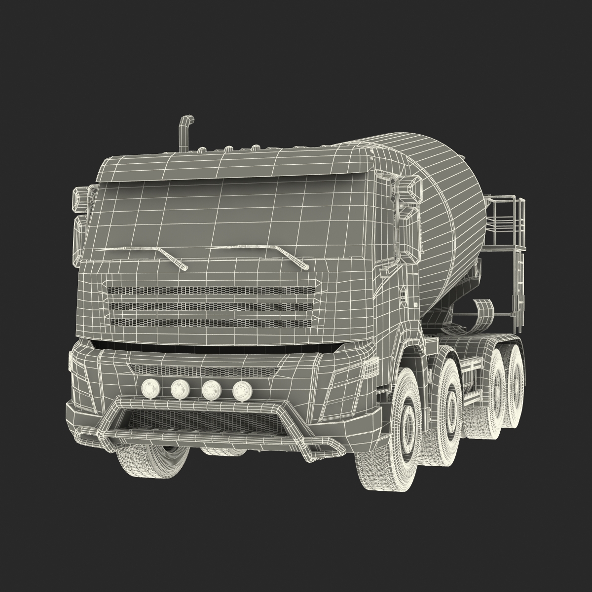 3D model Cement Mixer Vehicle Lafarge Rigged