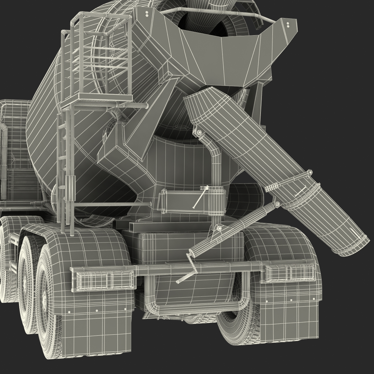 3D model Cement Mixer Vehicle Lafarge Rigged