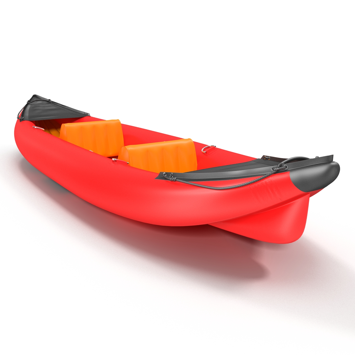 3D Kayak 3 Red with Paddle model