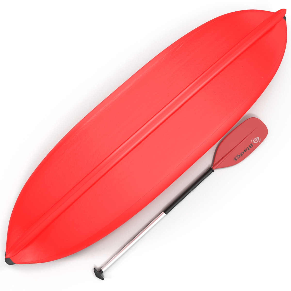 3D Kayak 3 Red with Paddle model