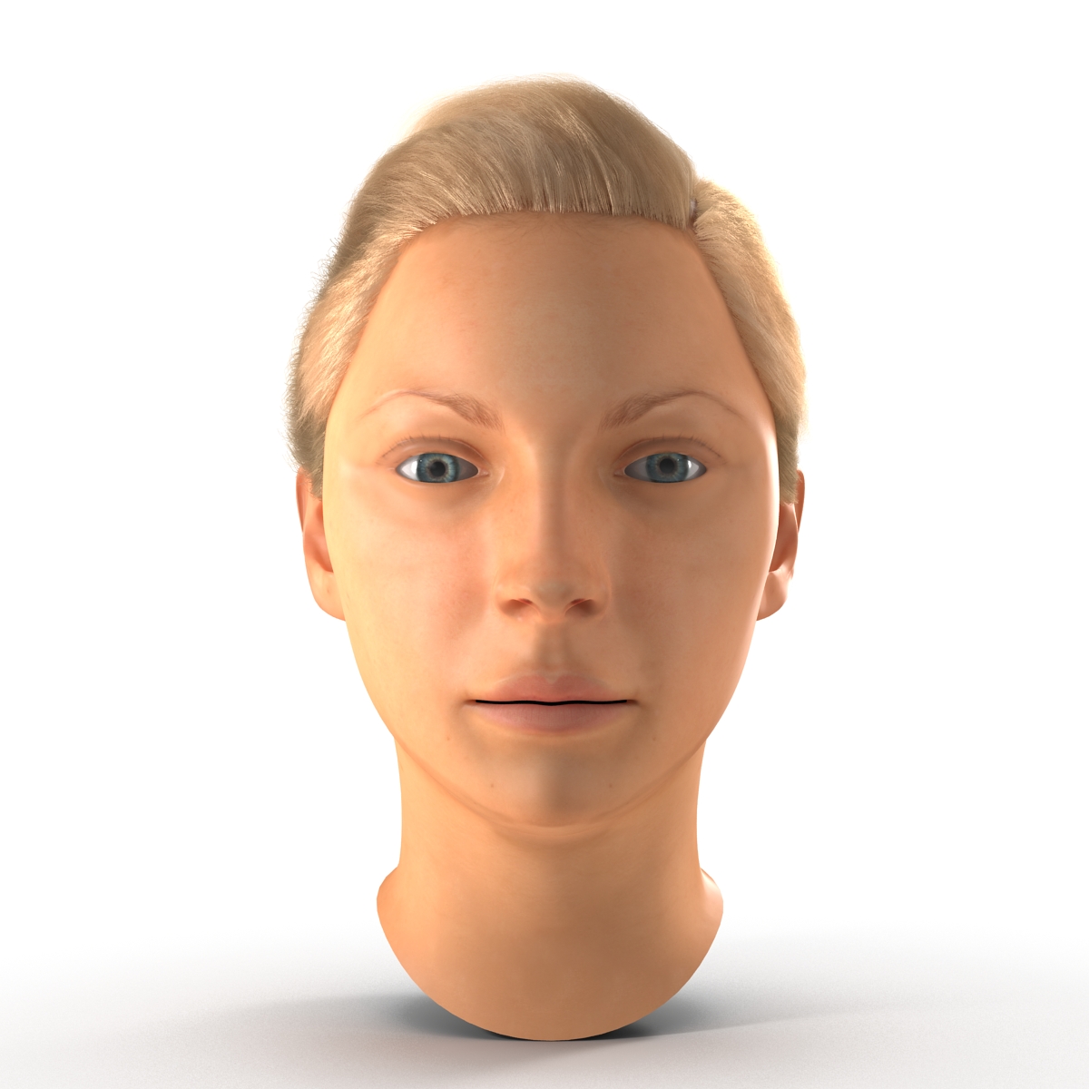 3D Female Caucasian Head