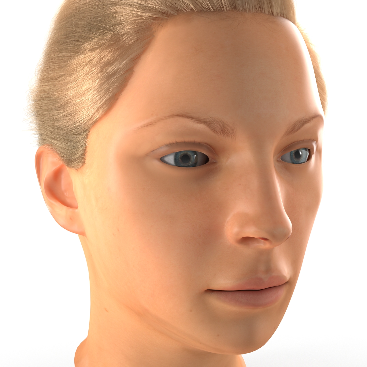 3D Female Caucasian Head