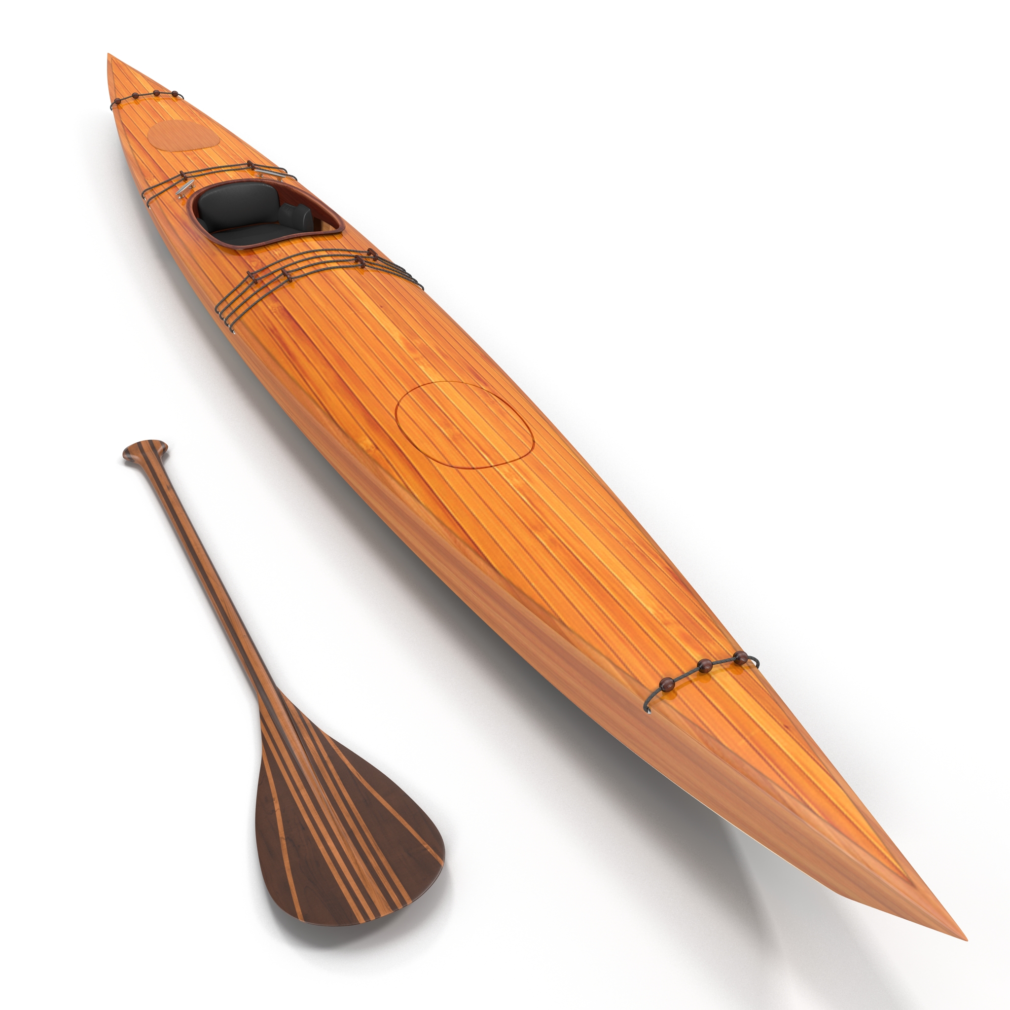 Kayak 4 with Paddle 3D model