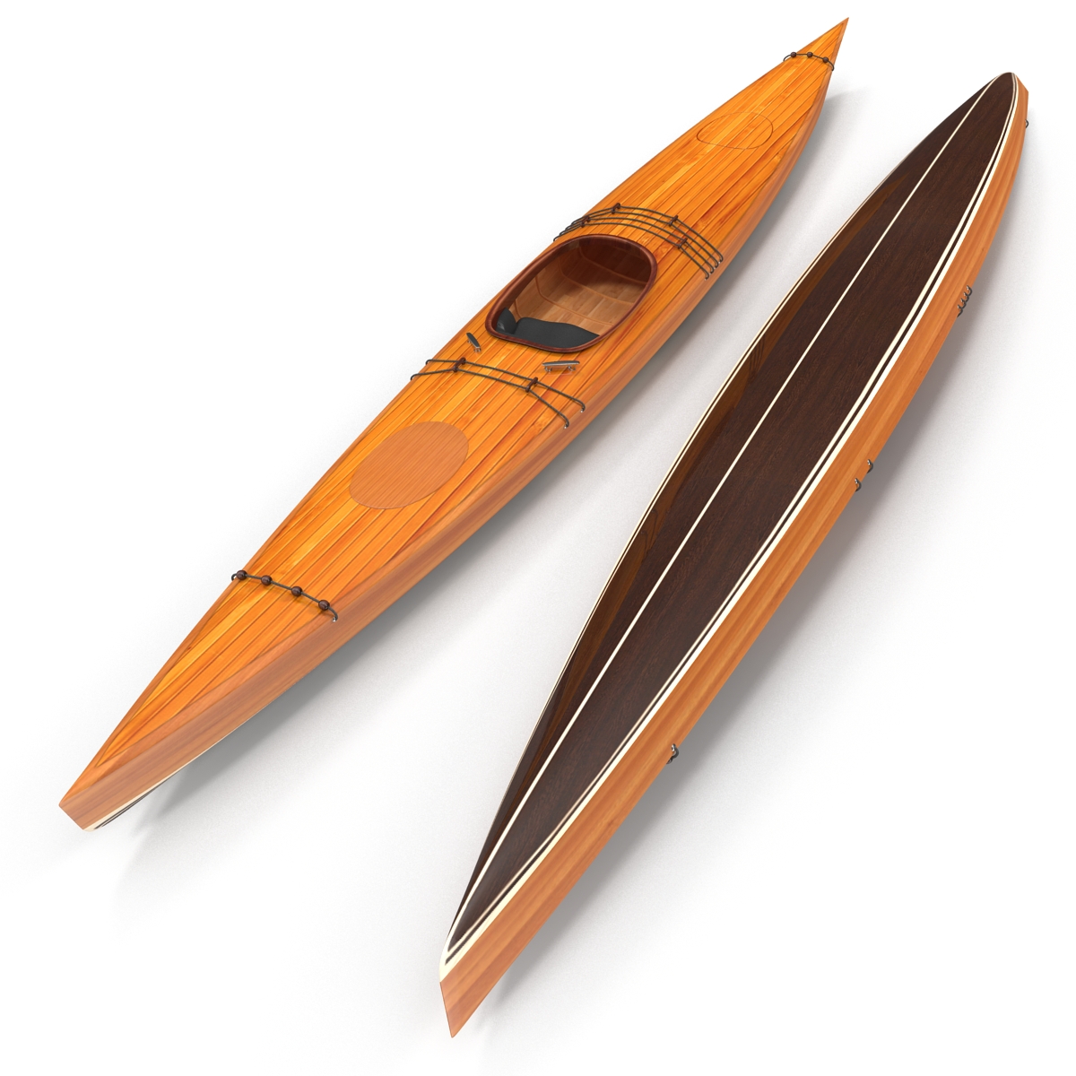 Kayak 4 with Paddle 3D model