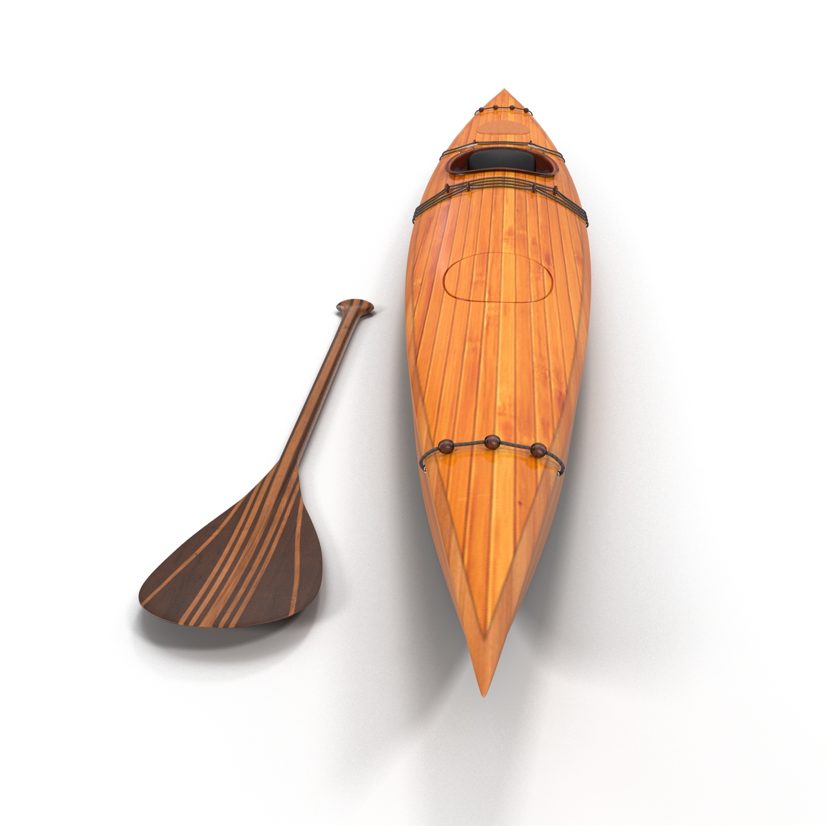 Kayak 4 with Paddle 3D model