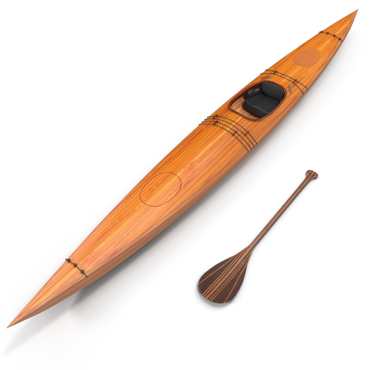 Kayak 4 with Paddle 3D model