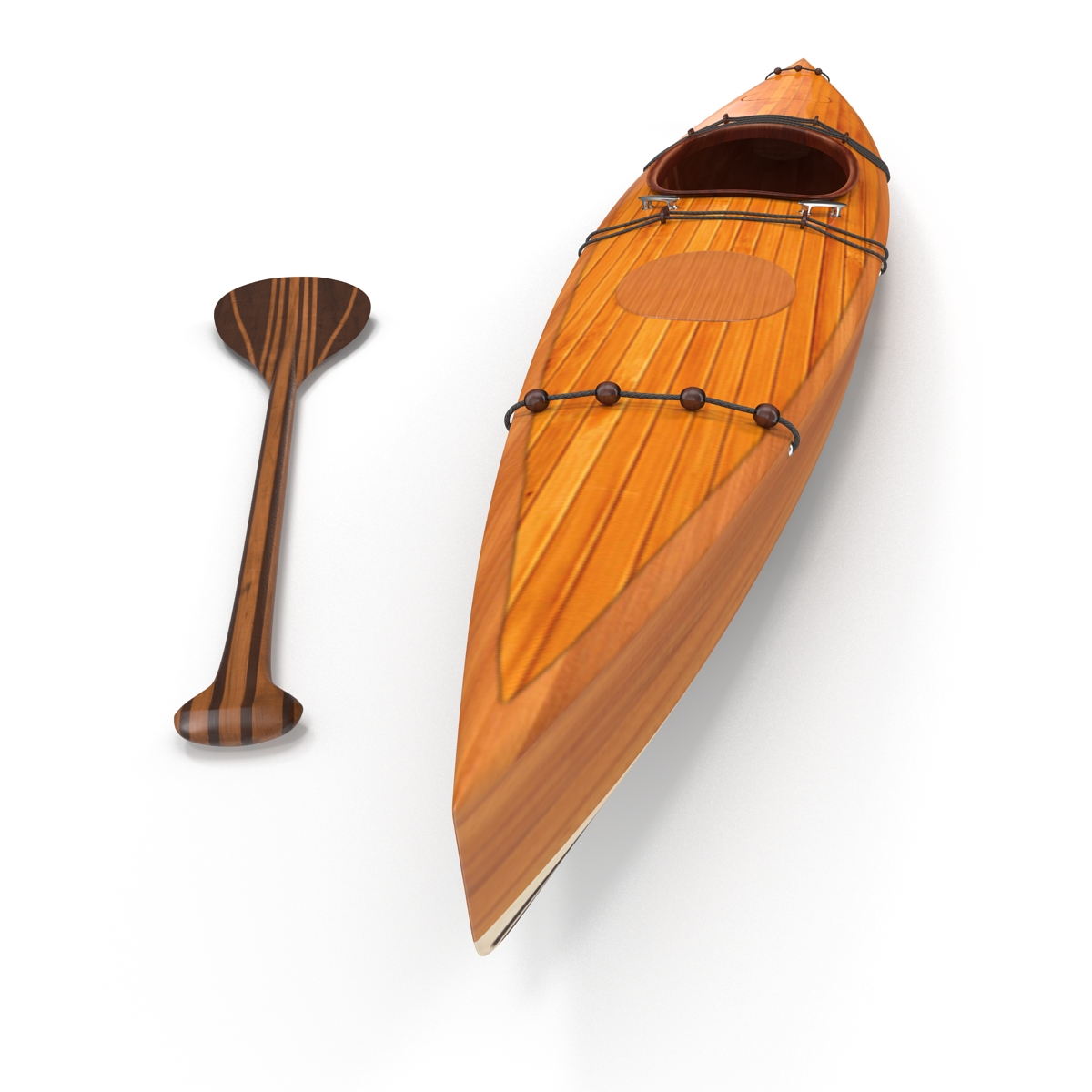 Kayak 4 with Paddle 3D model