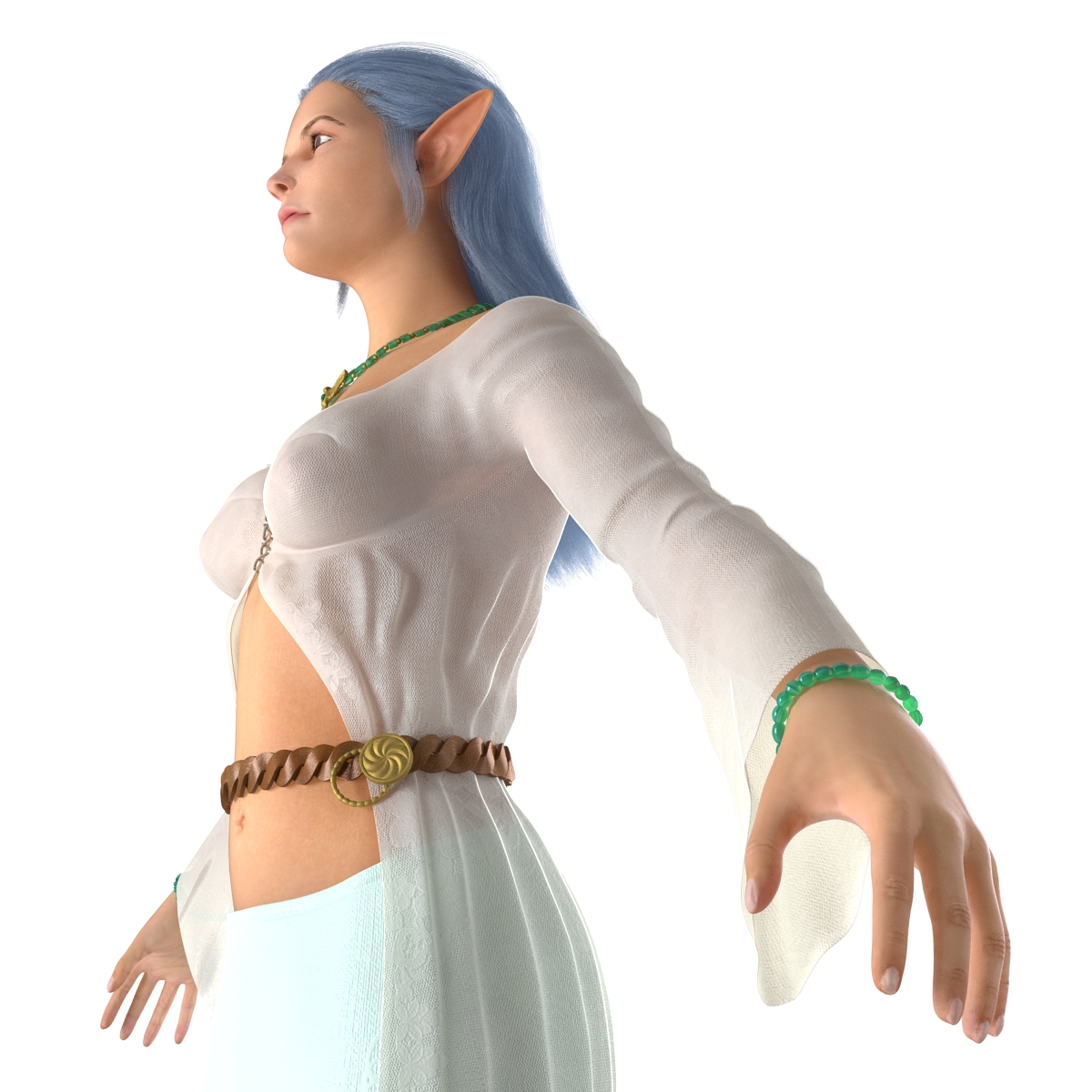 Female Elf Rigged 2 3D model