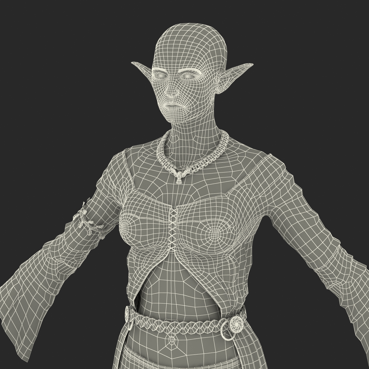 Female Elf Rigged 2 3D model