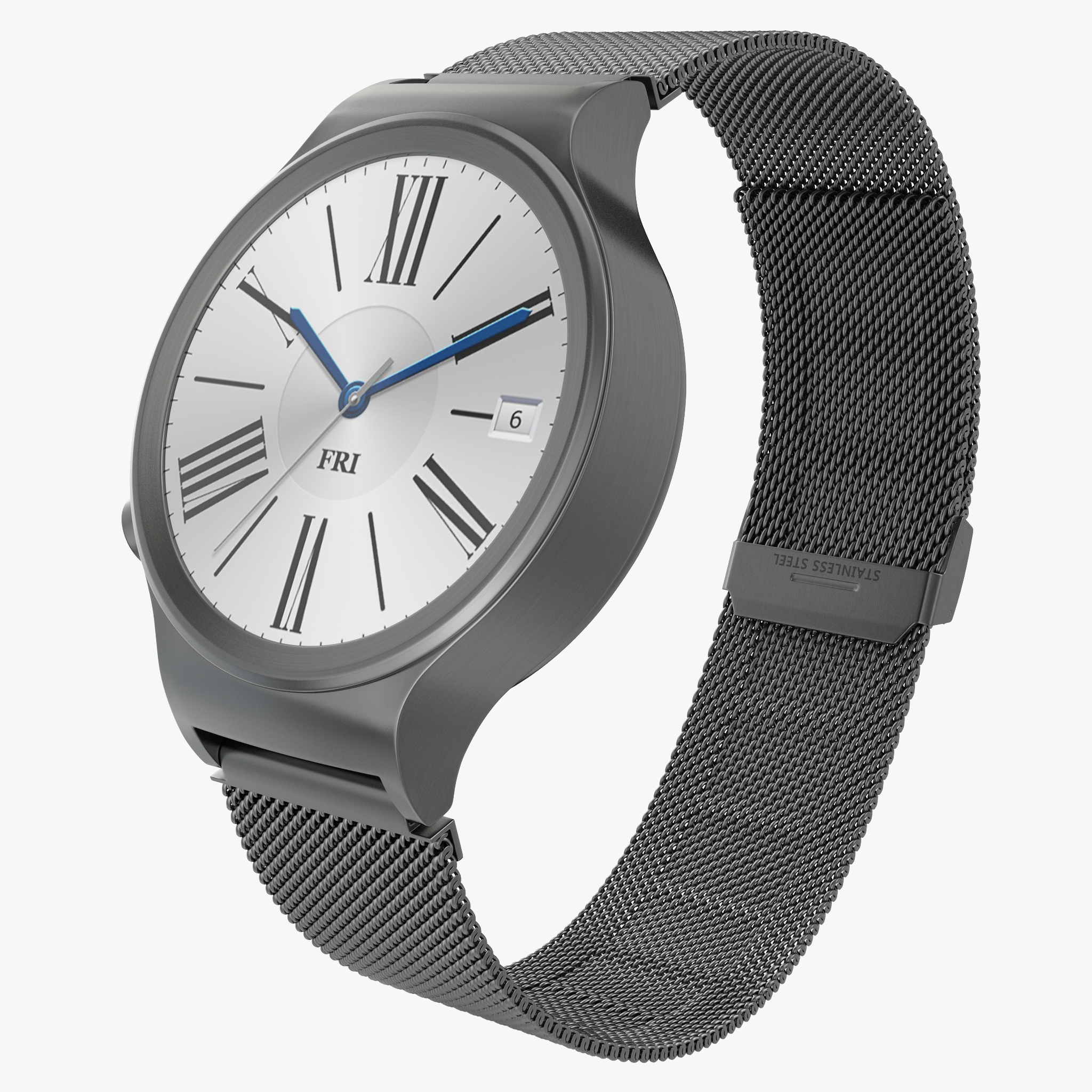 3D model Huawei Watch 3 Dark Metal Band