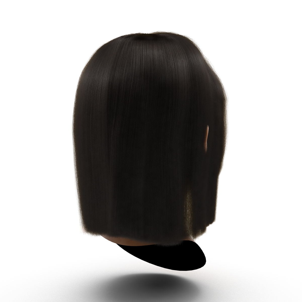 Mediterranean Woman Head with Hair 3D model