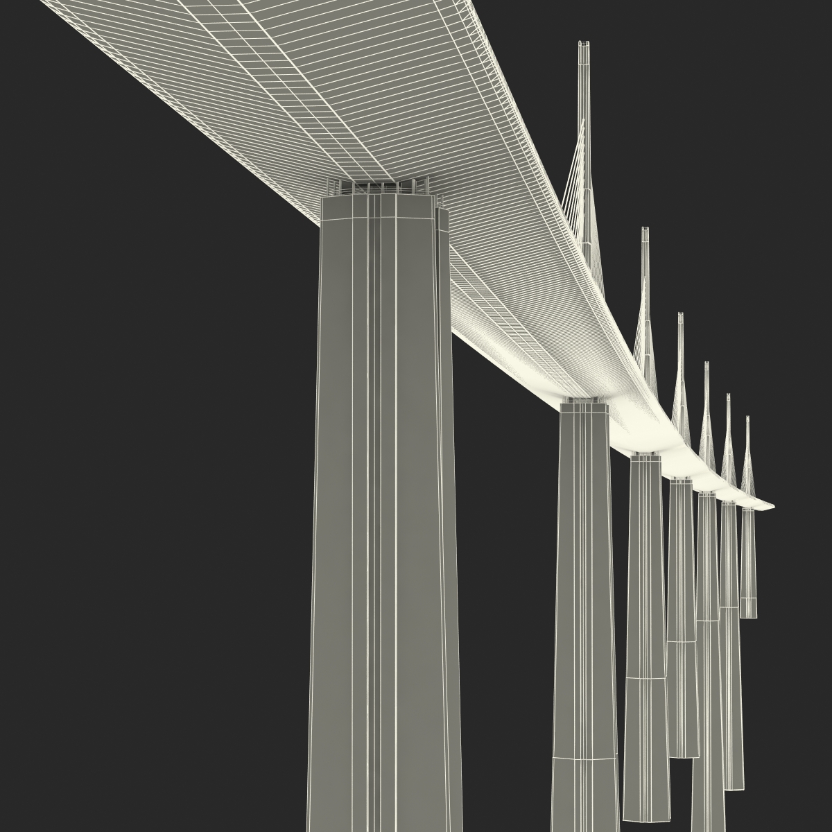 3D Millau Viaduct Bridge France model