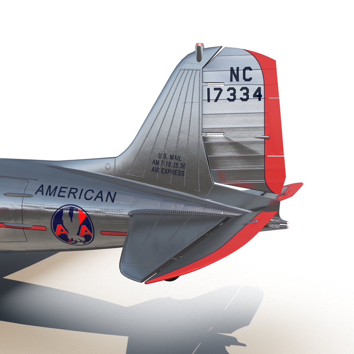 Douglas DC 3 American Airlines Rigged 3D