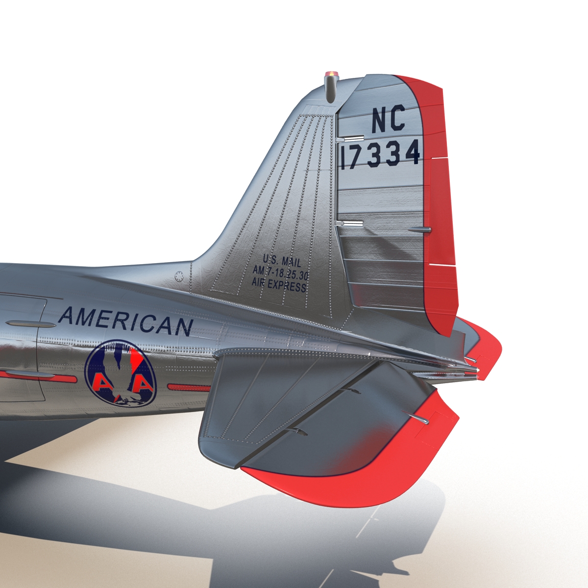 Douglas DC 3 American Airlines Rigged 3D