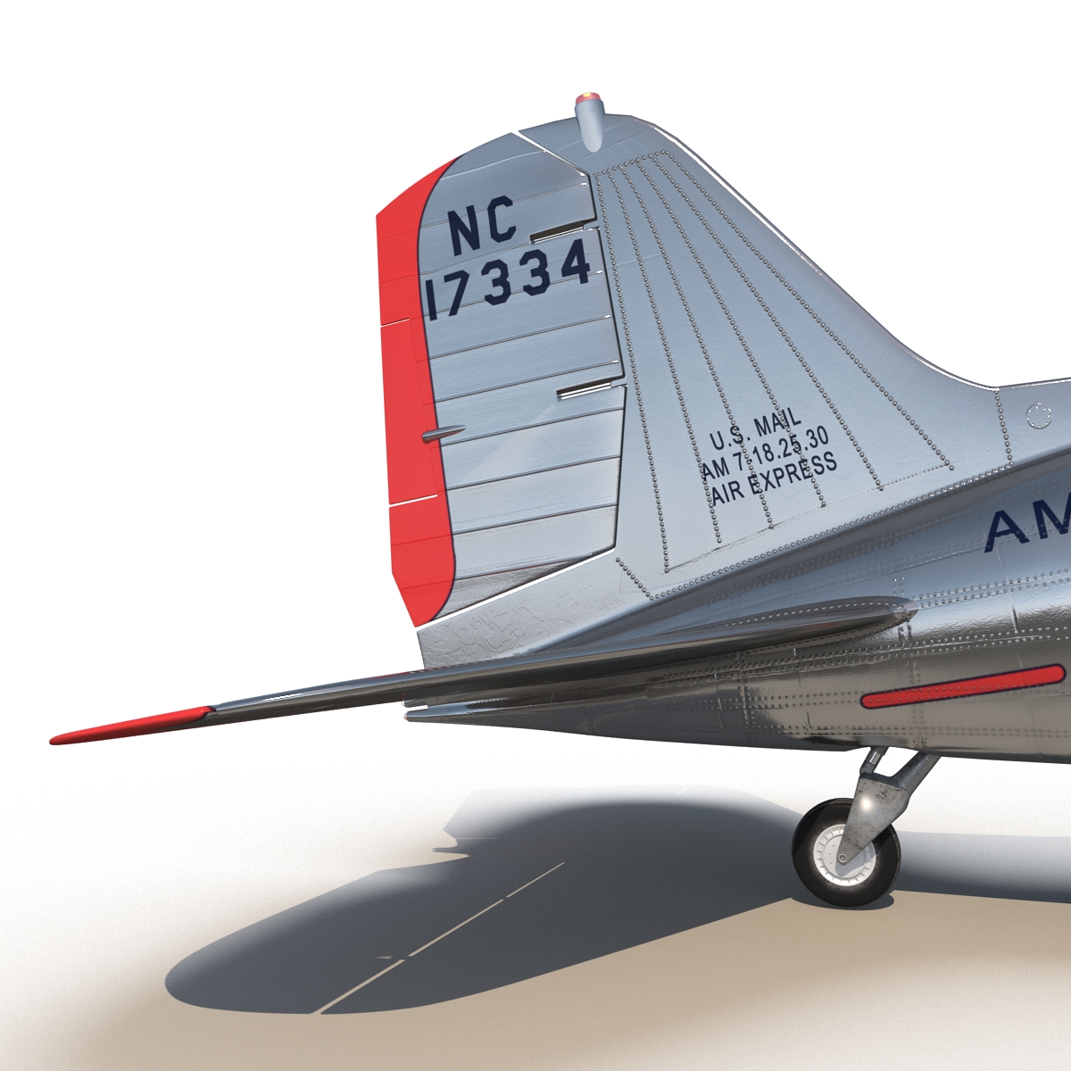 Douglas DC 3 American Airlines Rigged 3D