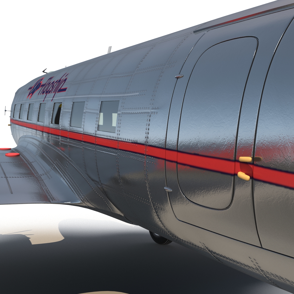 Douglas DC 3 American Airlines Rigged 3D