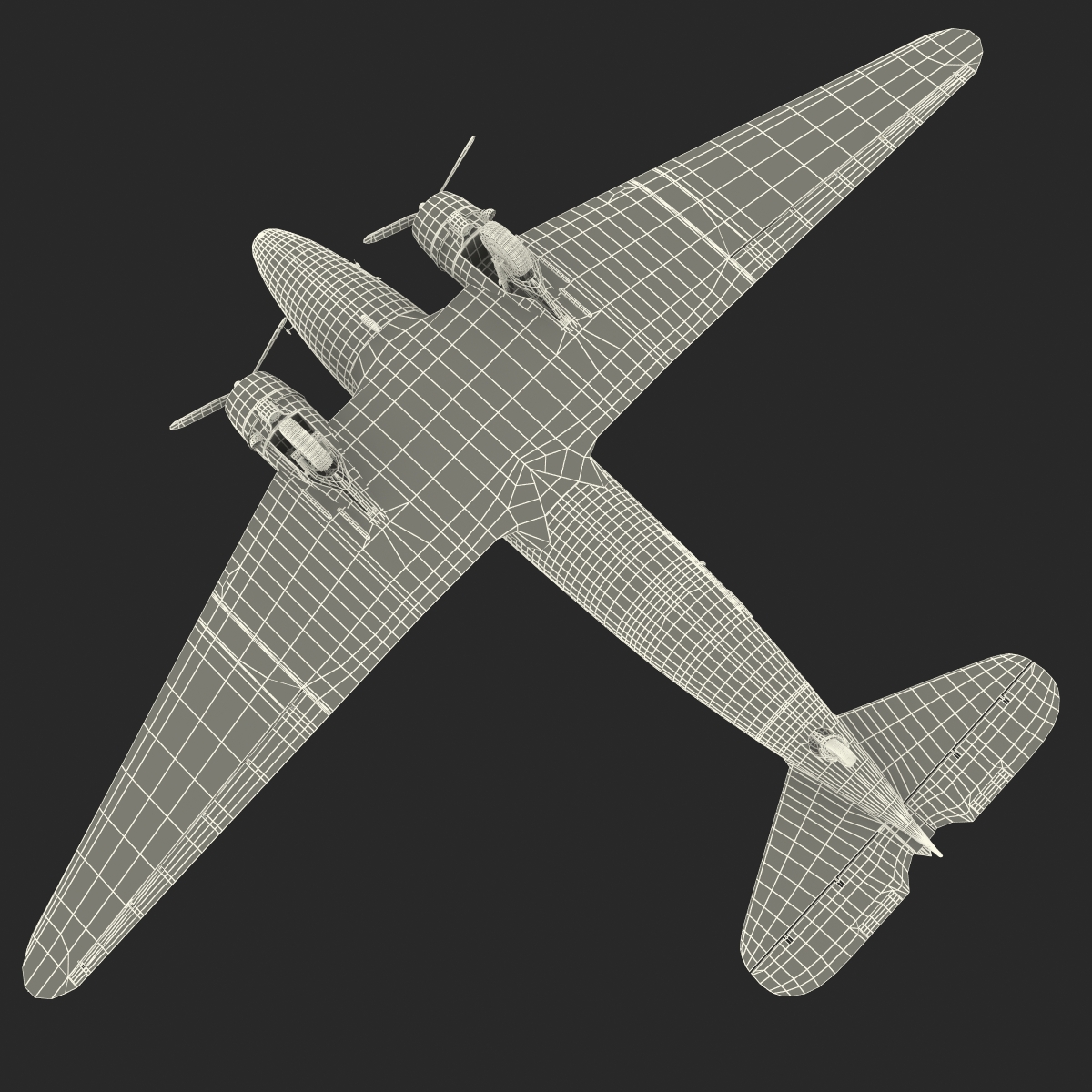 Douglas DC 3 American Airlines Rigged 3D