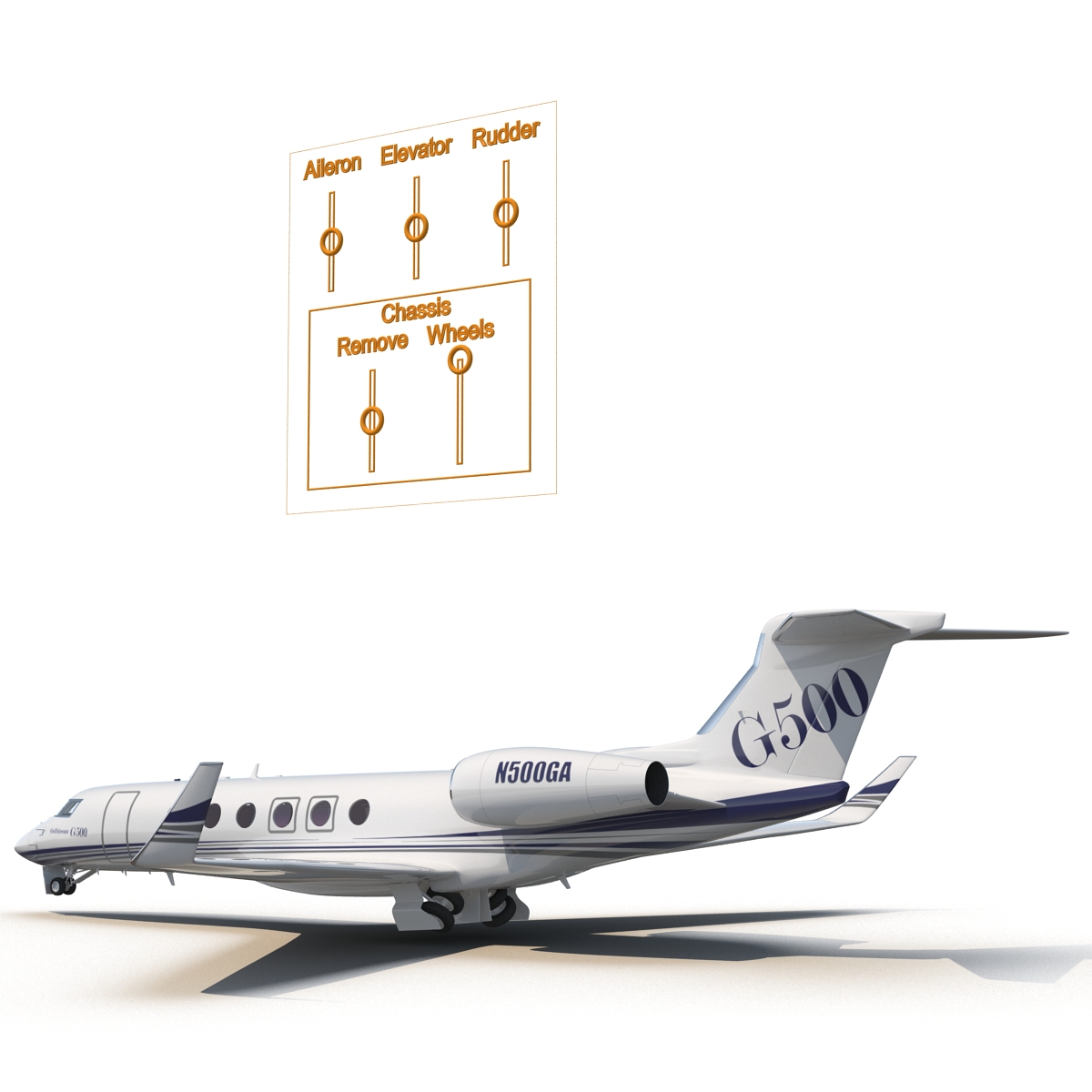 3D model Business Jet Gulfstream G500 Rigged