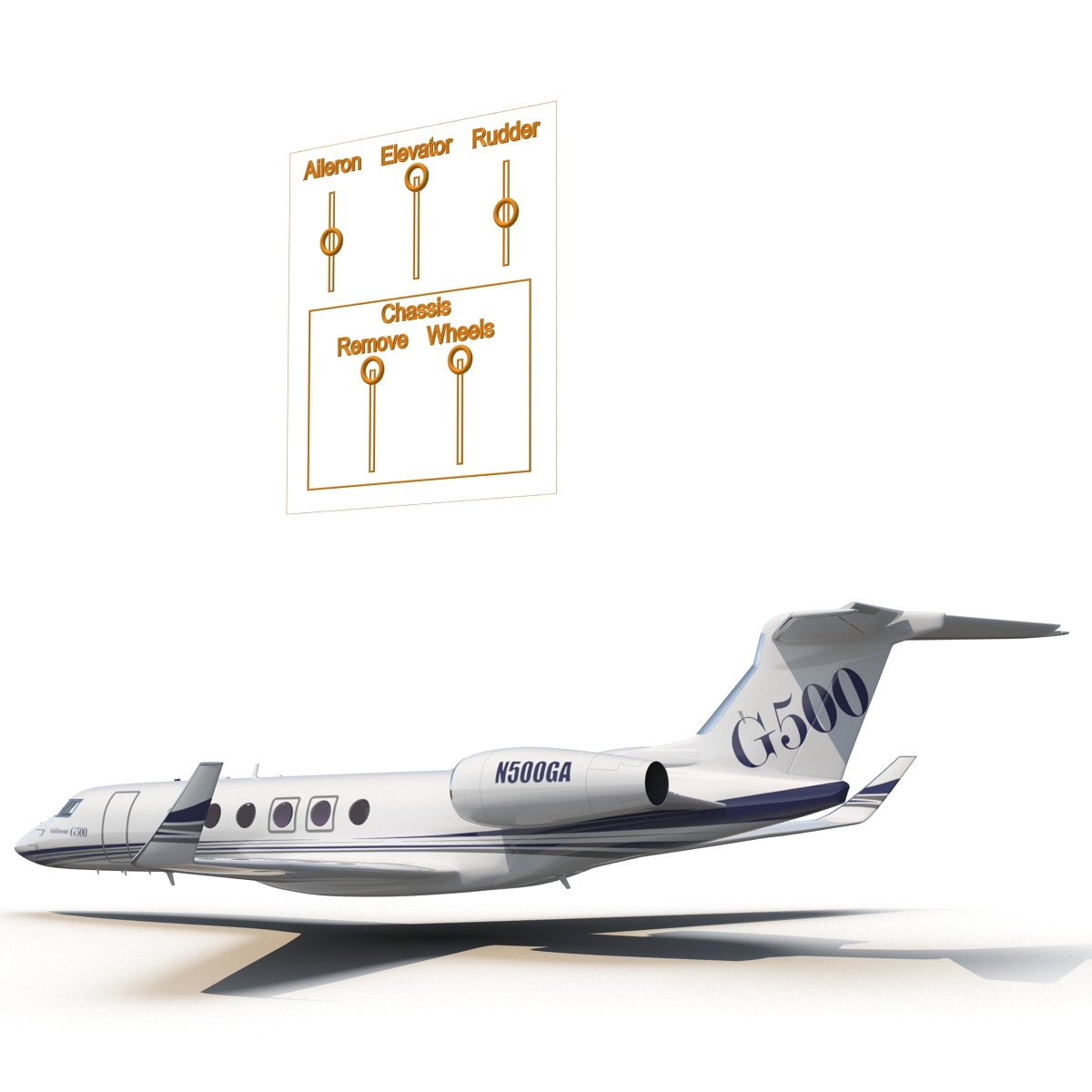 3D model Business Jet Gulfstream G500 Rigged